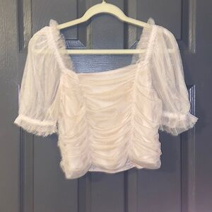 Pale pink/cream off shoulder top